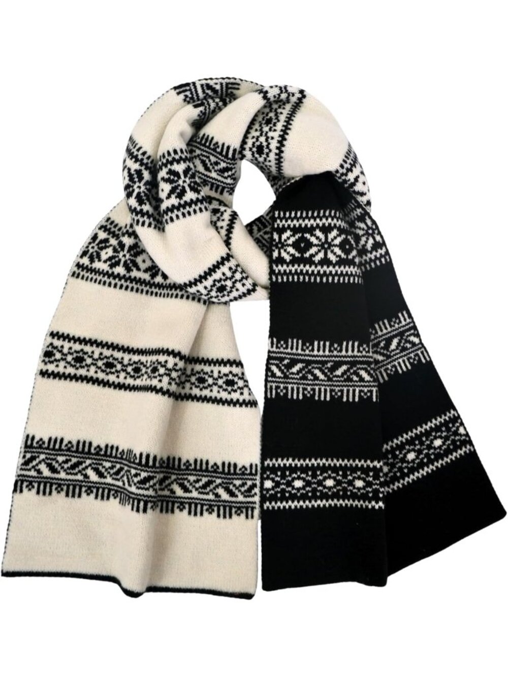 Soft Vintage Knit Fair Isle Scarf | Cozy Women's Muffler for Fall & Winter